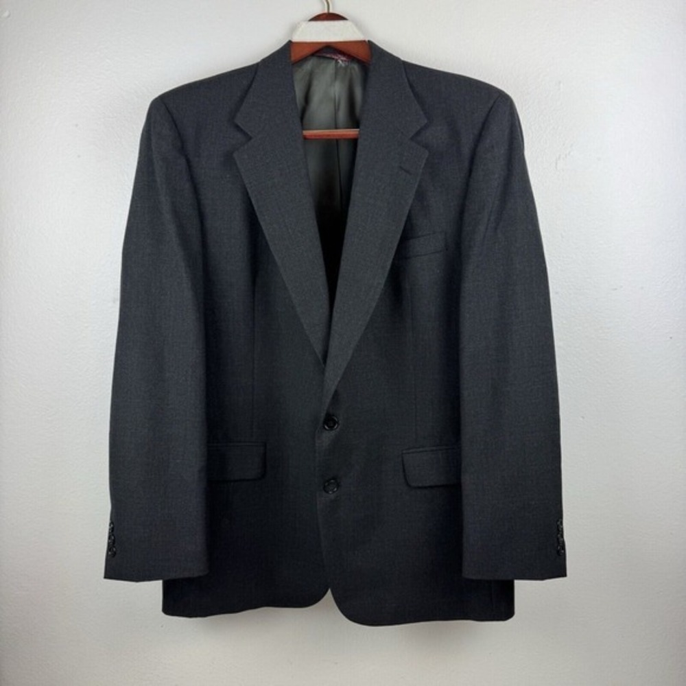 Botany 500 Five Hundred Couture Blazer Jacket Mens Made in USA Charcoal 42R‎